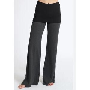 NWT Omgirl Nomad Flare Leg Gray Sweatpants S Foldover Waistband Athleisure Yoga